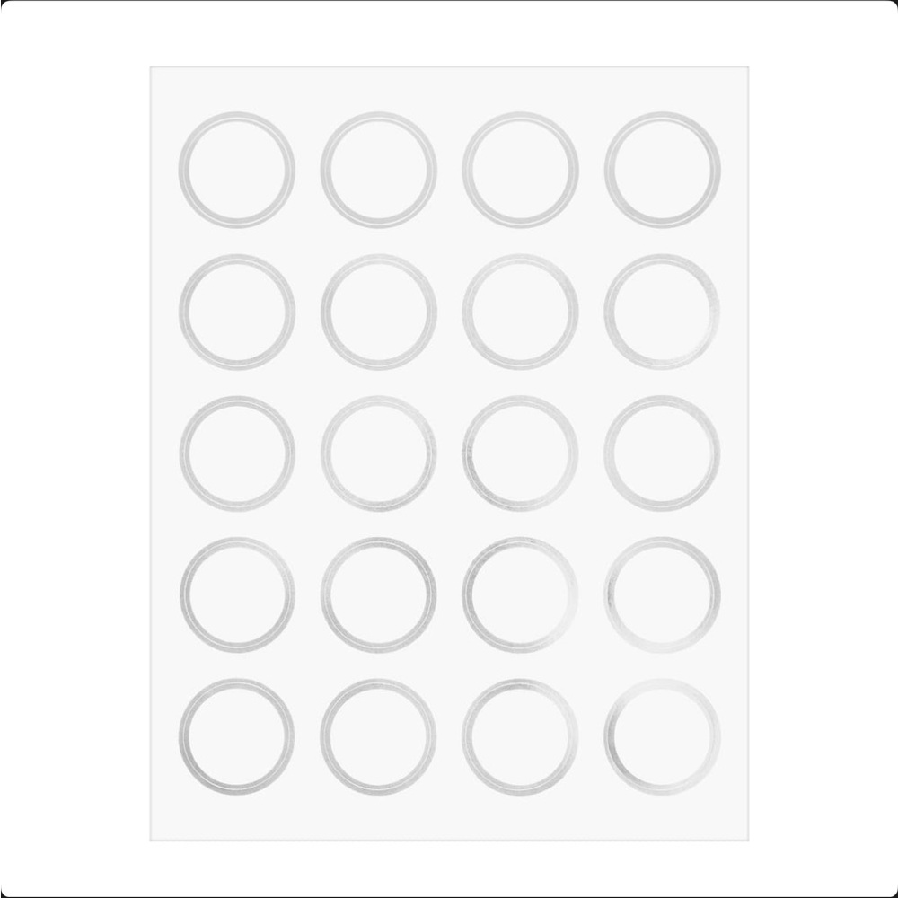 Silver Circle Stickers Round Envelope Seals Gift Wrap Accent Posh Packages NWT - Picture 2 of 3